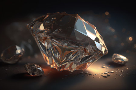 Oval cut diamond. AI generative. illustration in photorealistic style.の素材
