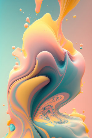 abstract background. Splashes of paint, pastel colors. vertical background. AI generative. illustration in photorealistic style.の素材