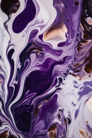 abstract background. Liquid paint, fluid art style. White and purple colors. vertical background. AI generative. Background for the site or desktop.の素材