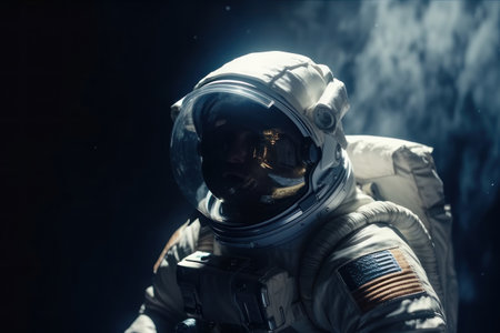 Astronaut in space. AI generative. illustration in photorealistic style.の素材