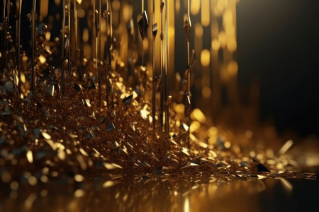 Abstract golden holiday background. AI generative. Background for the site, desktop.の素材