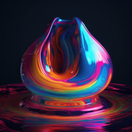 abstract background. Liquid paint, a drop of colored paint. AI generative. Background for the site or desktop.の素材
