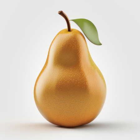 Yellow pearl on a white background. AI generative. illustration in photorealistic style.の素材