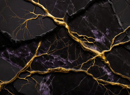 Background, texture, black marble with amethyst. AI generative. illustration in photorealistic style.の素材