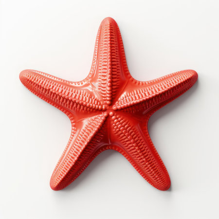 Sea star on a white background, 3D. AI generative. Illustration in the style of 3D graphics.の素材