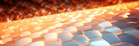 Banner. Abstract background, honeycombs. AI generative. Background for the site.の素材