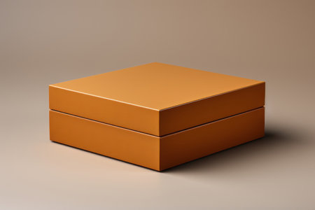 Mockup. Cardboard box with lid. AI generative. Illustration in photorealistic style.の素材