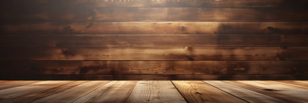 Background for advertising, banner. Wooden boards. AI generative. Illustration in photorealistic style.の素材