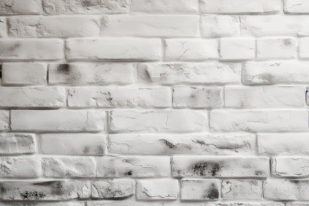 Background, texture, white shabby brick wall. Background for the site, application. AI generative. Illustration in photorealistic style.の写真素材