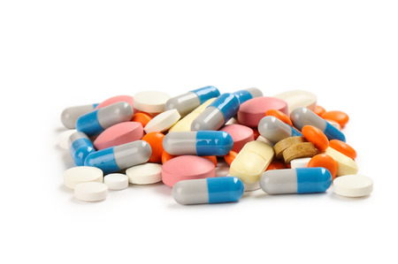 pills on white background