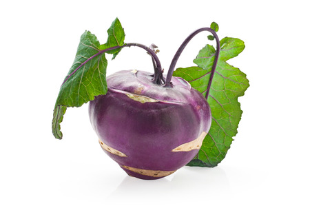 kohlrabi isolated on white backgroundの写真素材