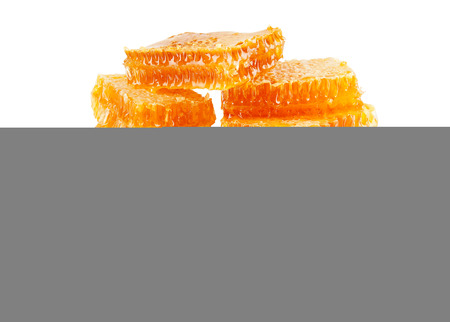 Honeycombs isolated on a white backgroundの写真素材