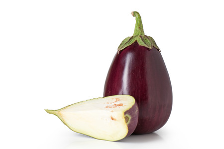 aubergine on a white backgroundの写真素材