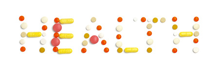 tablets inlaid floor: Health on a white background