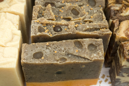 Handmade soap on the marketの写真素材