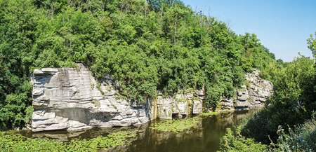Buky canyon in the Cherkassy region, Ukraine. River Mountain Tikich. The old power-stationの写真素材
