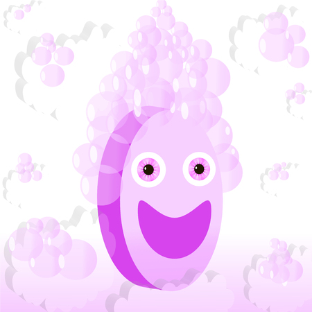 soap foam bubbles beautiful abstraction vector illustrationのイラスト素材