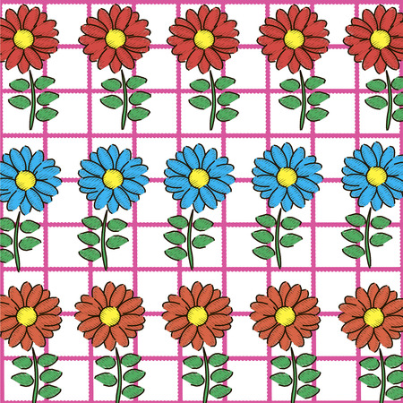 pattern flowers patterns background vector illustration beautifulのイラスト素材
