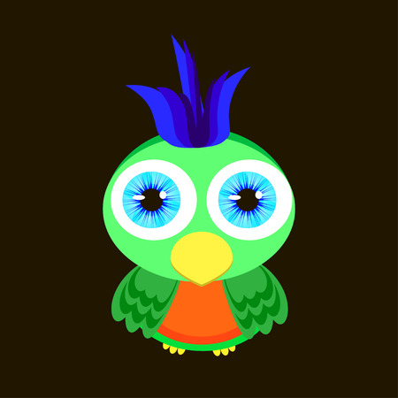 beautiful parrot bird with blue eyes illustrationのイラスト素材