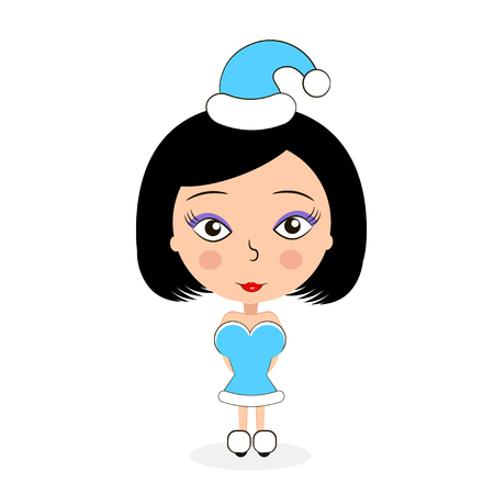 Sexy Snow Maiden. Vector illustration of new year celebration.のイラスト素材