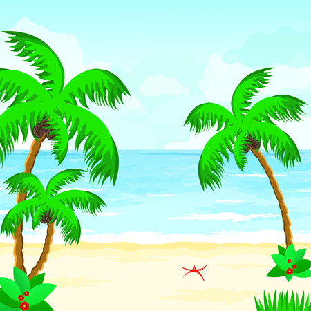 beach summer ocean Paradise of warm calm beautyのイラスト素材