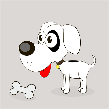 beautiful dog bone tasty food illustrationのイラスト素材
