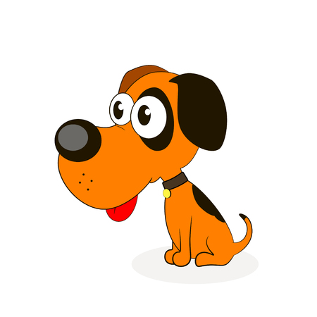 red puppy fun on white background illustrationのイラスト素材