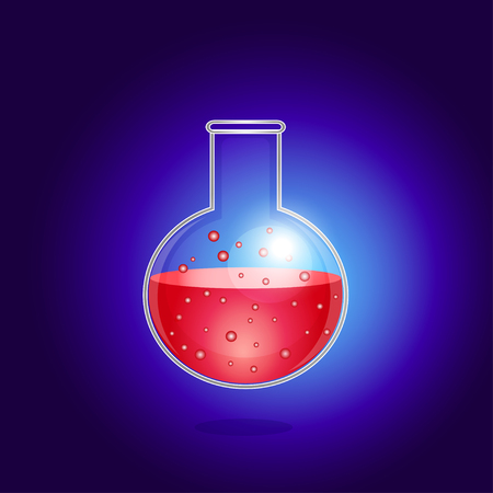 chemical flask  illustration. Transparent objects used for shadows and lights のイラスト素材