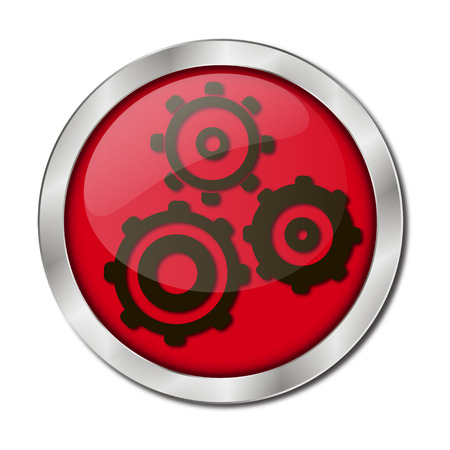 Vector design template. Gear and lightning shape, business technology abstract symbol.のイラスト素材