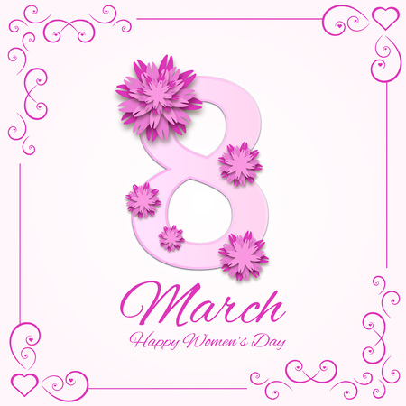 8 March Women s Day greeting card templateのイラスト素材