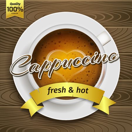 Premium hot Cup of cappuccino illustrationのイラスト素材