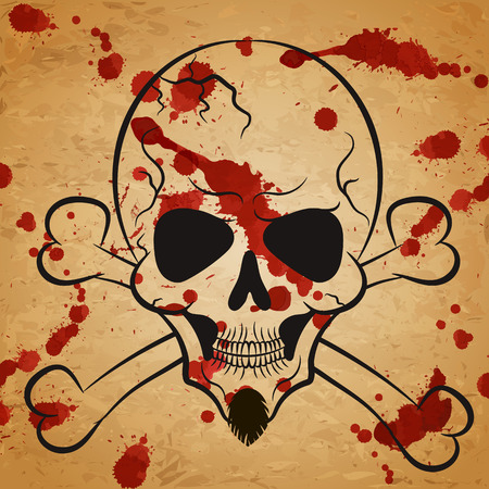 Skull and cross-bones a mark of the danger warningのイラスト素材
