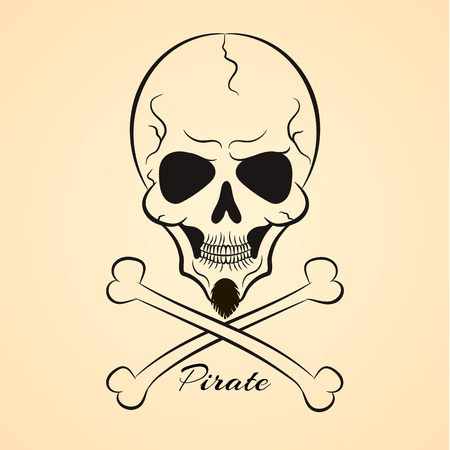 Skull and cross-bones a mark of the danger warningのイラスト素材