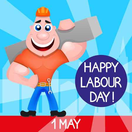 Usa labor day vector background. vector happy labor day poster or banner with clenched fist.のイラスト素材