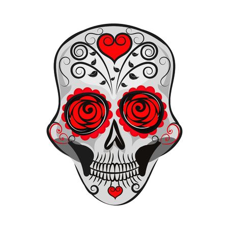 Vector illustration of Skull the Day of the Deathのイラスト素材