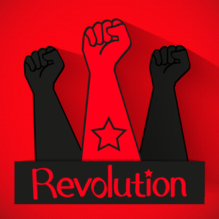 Human hand Up Proletarian Revolution - Vector Illustration.のイラスト素材