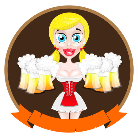 Oktoberfest beer festival celebration poster. Vector illustration.のイラスト素材