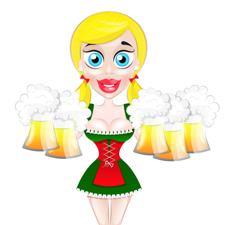 Oktoberfest beer festival celebration poster. Vector illustration.のイラスト素材
