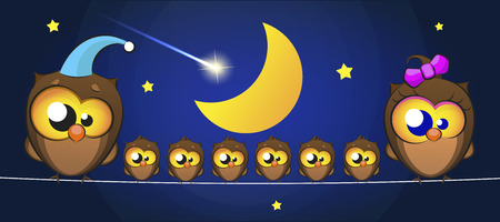 Love Two owlsのイラスト素材