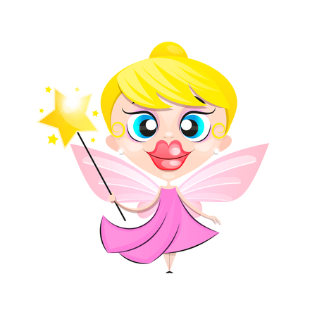 Flying fairy butterfly.Vector illustration on a white background.のイラスト素材