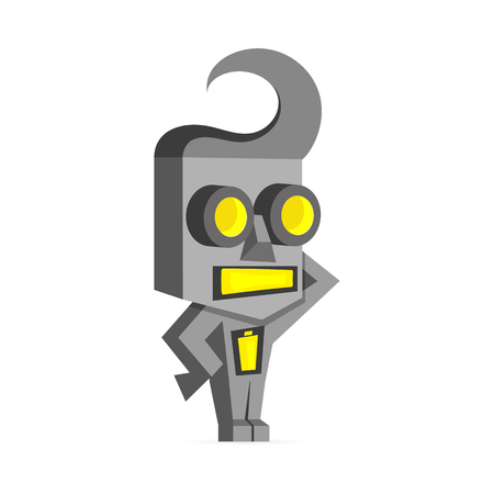 Retro robot. Vintage robot. Robot With Heartのイラスト素材