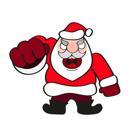 Santa Claus hat and beard vector illustration.のイラスト素材