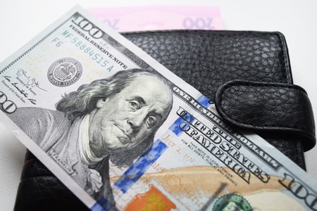Dollars rolled closeup.の写真素材