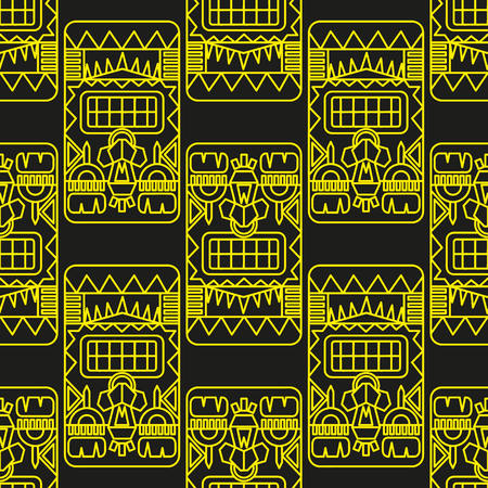 seamless pattern ancient American ornamentsのイラスト素材