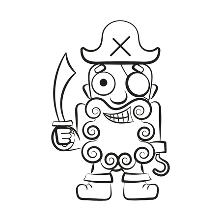 International Talk Like A Pirate Day. Pirate Hook . Eye patch and smoking pipe.Vector illustrationのイラスト素材