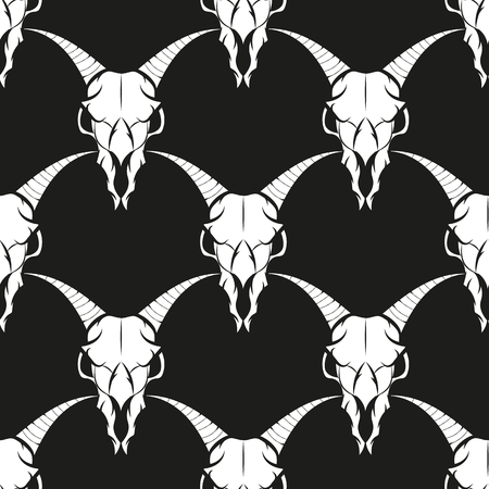 Vector seamless pattern of animal skulls.のイラスト素材