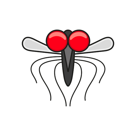 Insect Mosquito silhouette. Mosquito isolated on white backgroundのイラスト素材