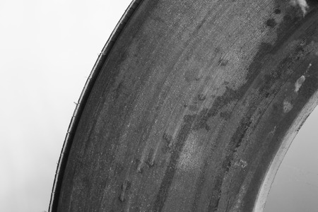 Abstract composite background. Distorted background. Industrial repetitive metallic round circle.の写真素材