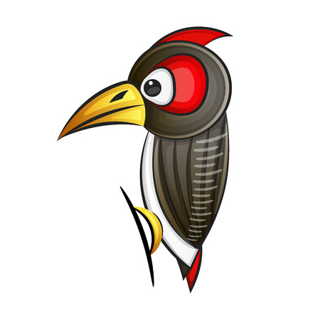 Woodpecker. Abstract woodpecker on white background. EPS 10. Vector illustrationのイラスト素材