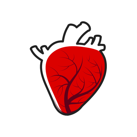 Vector Heart shape frame with painting isolated on white backgroundのイラスト素材